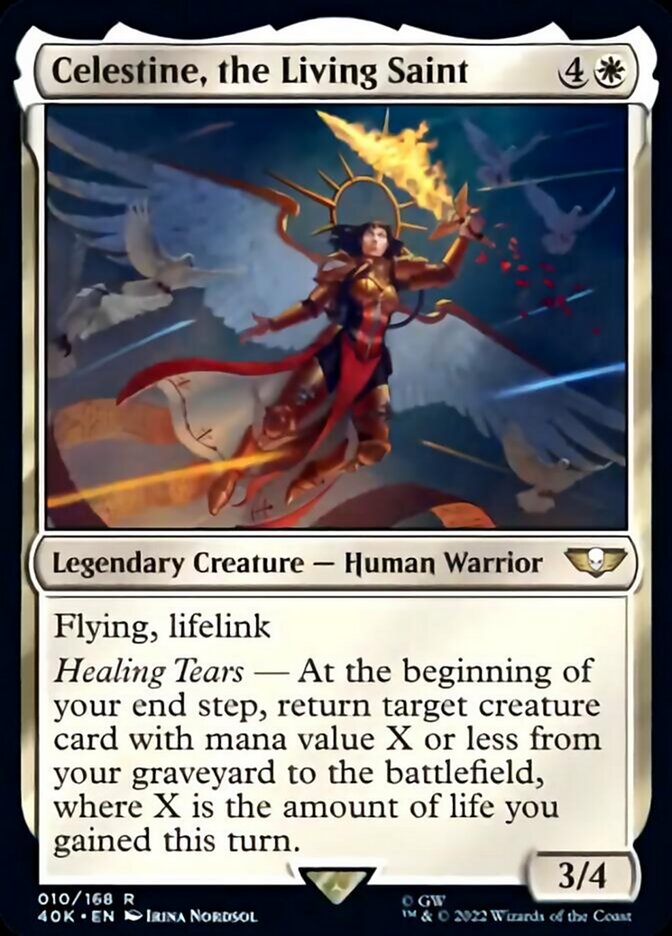Magic | Celestine, the Living Saint (Surge Foil) [Warhammer 40,000] | The Nerd Merchant