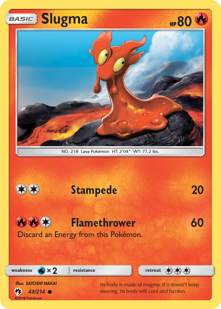 Pokemon | Slugma (43/214) [Sun & Moon: Lost Thunder] | The Nerd Merchant