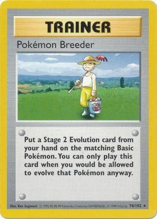 Pokemon | Pokemon Breeder (76/102) [Base Set Shadowless Unlimited] | The Nerd Merchant