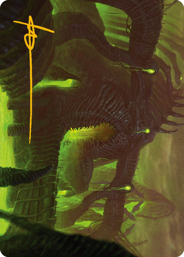 Magic | The Dross Pits Art Card (Gold-Stamped Signature) [Phyrexia: All Will Be One Art Series] | The Nerd Merchant