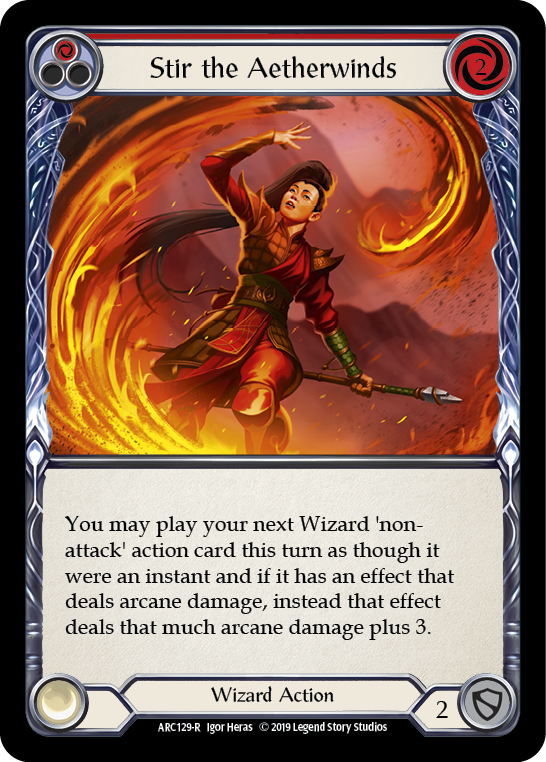 Flesh and Blood TCG | Stir the Aetherwinds (Red) [ARC129-R] (Arcane Rising)  1st Edition Normal | The Nerd Merchant