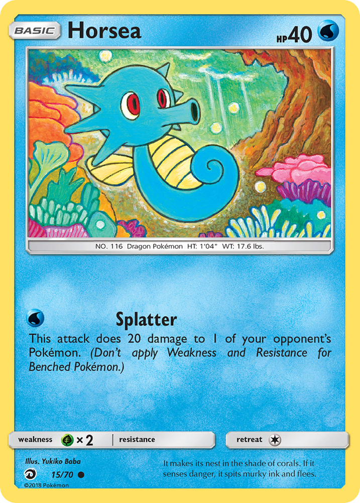 Pokemon | Horsea (15/70) [Sun & Moon: Dragon Majesty] | The Nerd Merchant