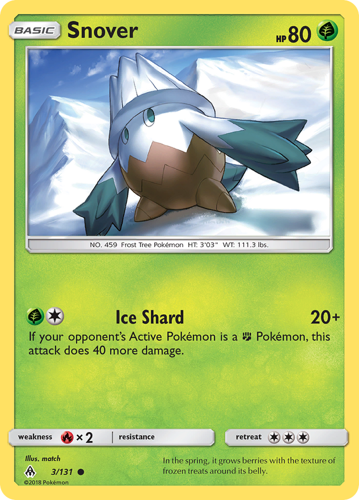 Pokemon | Snover (3/131) [Sun & Moon: Forbidden Light] | The Nerd Merchant