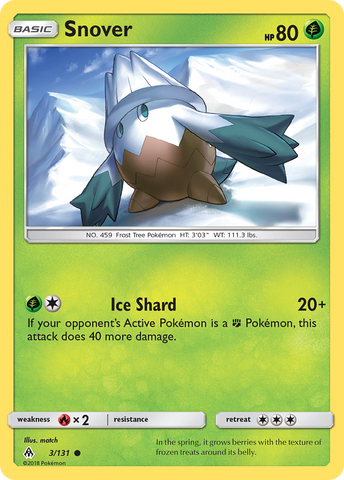 Pokemon | Snover (3/131) [Sun & Moon: Forbidden Light] | The Nerd Merchant