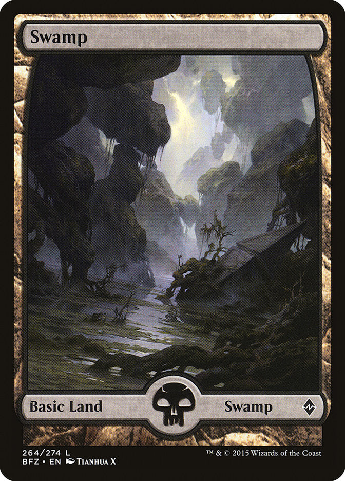 Magic | Swamp (264) (Full Art) [Battle for Zendikar] | The Nerd Merchant