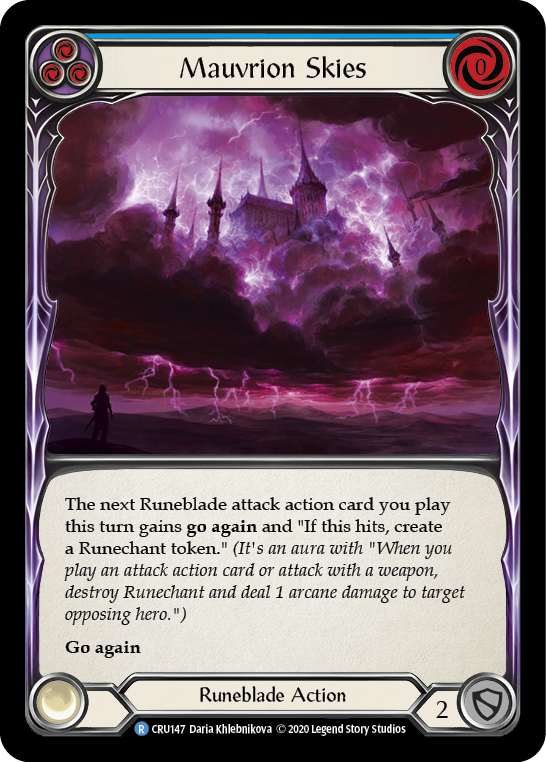 Flesh and Blood TCG | Mauvrion Skies (Blue) [CRU147] (Crucible of War)  1st Edition Normal | The Nerd Merchant