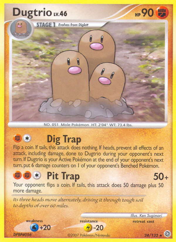 Pokemon | Dugtrio (24/132) [Diamond & Pearl: Secret Wonders] | The Nerd Merchant