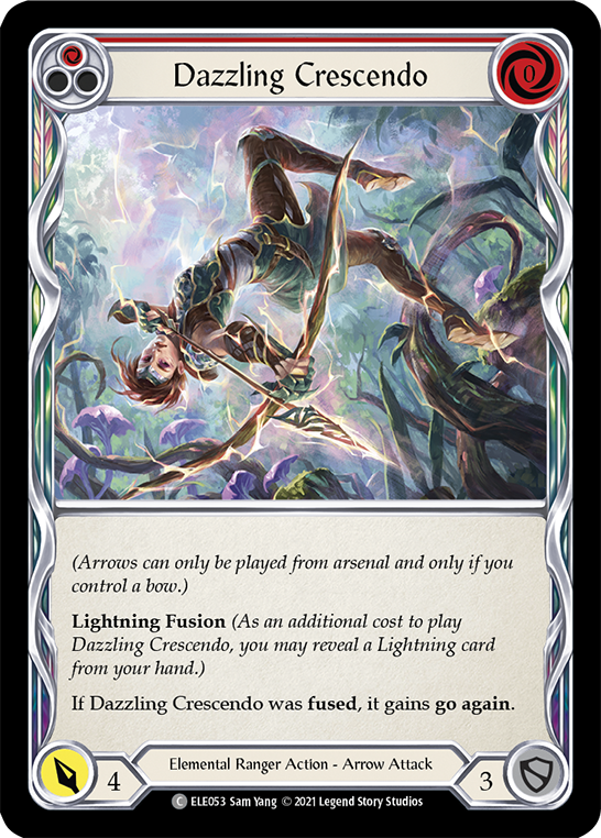 Flesh and Blood TCG | Dazzling Crescendo (Red) [ELE053] (Tales of Aria)  1st Edition Rainbow Foil | The Nerd Merchant