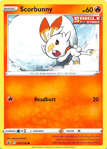 Pokemon | Scorbunny (026/198) [Sword & Shield: Chilling Reign] | The Nerd Merchant