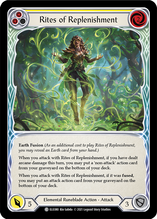 Flesh and Blood TCG | Rites of Replenishment (Yellow) [ELE080] (Tales of Aria)  1st Edition Normal | The Nerd Merchant