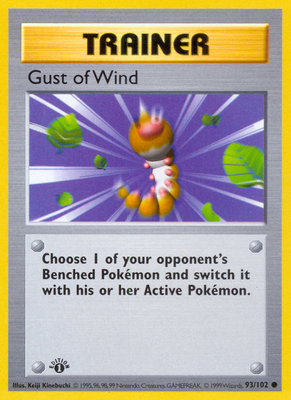 Pokemon | Gust of Wind (93/102) (Shadowless) [Base Set 1st Edition] | The Nerd Merchant)