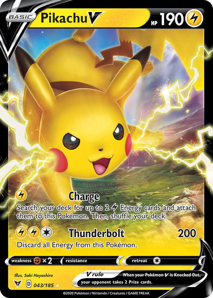 Pokemon | Pikachu V (043/185) [Sword & Shield: Vivid Voltage] | The Nerd Merchant