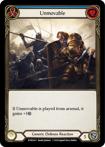 Flesh and Blood TCG | Unmovable (Blue) [WTR214-C] (Welcome to Rathe)  Alpha Print Normal | The Nerd Merchant