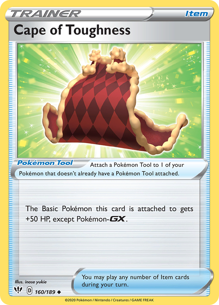 Pokemon | Cape of Toughness (160/189) [Sword & Shield: Darkness Ablaze] | The Nerd Merchant