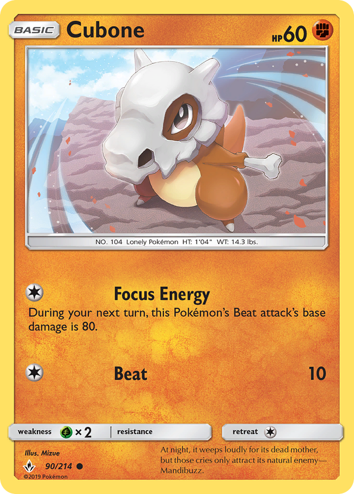 Pokemon | Cubone (90/214) [Sun & Moon: Unbroken Bonds] | The Nerd Merchant