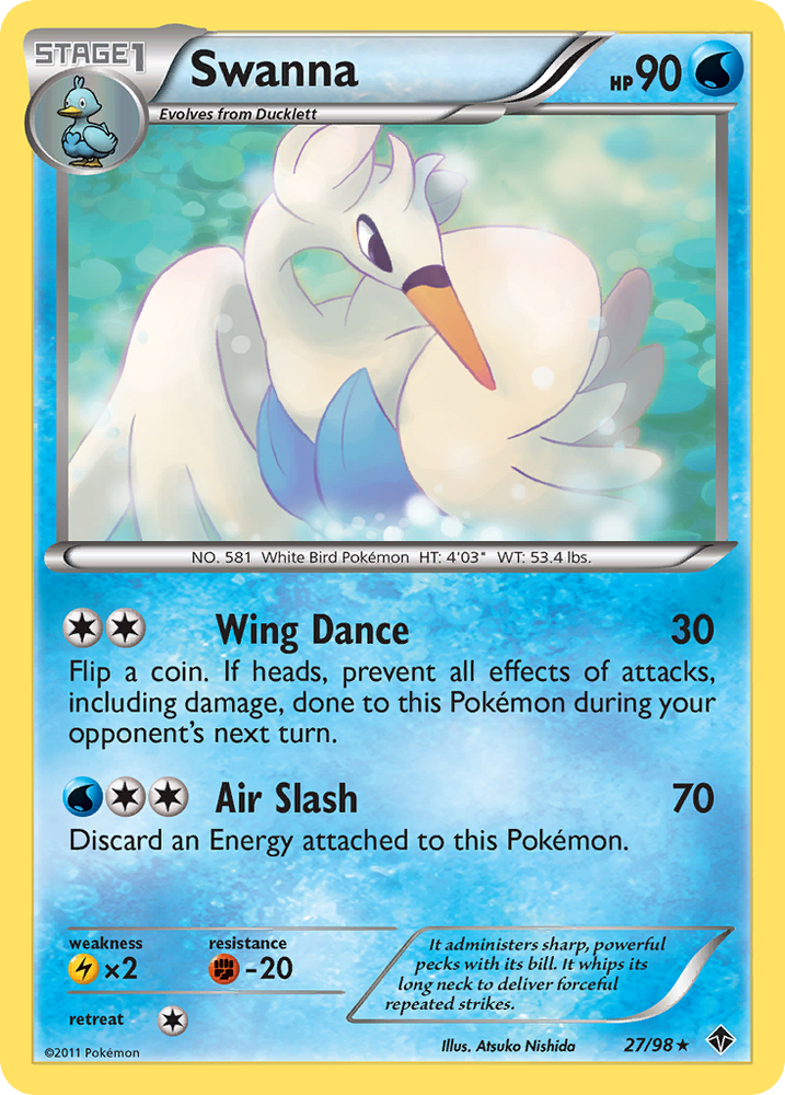 Pokemon | Swanna (27/98) [Black & White: Emerging Powers] | The Nerd Merchant