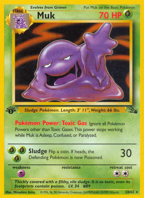 Pokemon | Muk (28/62) [Fossil 1st Edition] | The Nerd Merchant