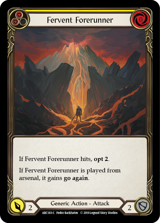 Flesh and Blood TCG | Fervent Forerunner (Yellow) [ARC183-C] (Arcane Rising)  1st Edition Rainbow Foil | The Nerd Merchant
