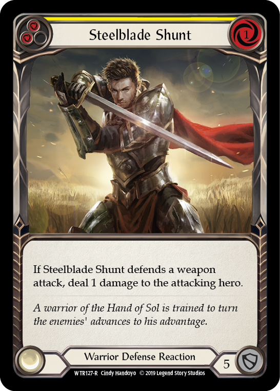 Flesh and Blood TCG | Steelblade Shunt (Yellow) [WTR127-R] (Welcome to Rathe)  Alpha Print Normal | The Nerd Merchant