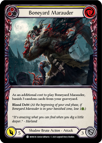 Flesh and Blood TCG | Boneyard Marauder (Yellow) [MON136-RF] (Monarch)  1st Edition Rainbow Foil | The Nerd Merchant