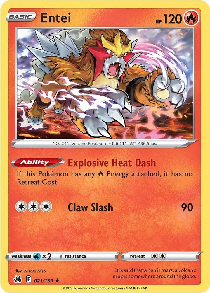 Pokemon | Entei (021/159) [Sword & Shield: Crown Zenith] | The Nerd Merchant