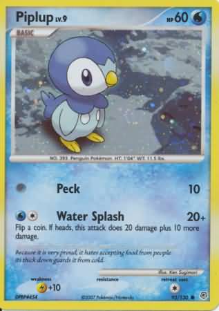 Pokemon | Piplup (93/130) (Cosmos Holo) [Diamond & Pearl: Base Set] | The Nerd Merchant