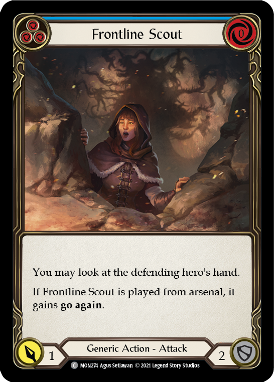 Flesh and Blood TCG | Frontline Scout (Blue) [MON274-RF] (Monarch)  1st Edition Rainbow Foil | The Nerd Merchant