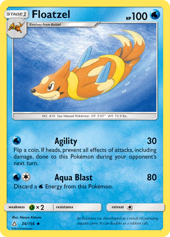Pokemon | Floatzel (36/156) [Sun & Moon: Ultra Prism] | The Nerd Merchant