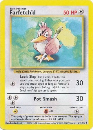 Pokemon | Farfetch'd (27/102) [Base Set Unlimited] | The Nerd Merchant