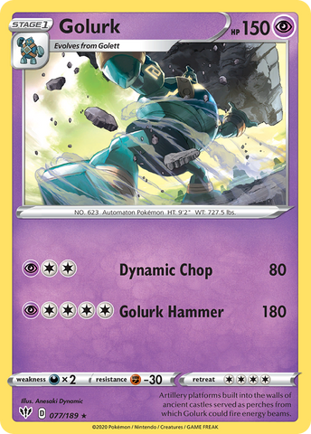 Pokemon | Golurk (077/189) [Sword & Shield: Darkness Ablaze] | The Nerd Merchant