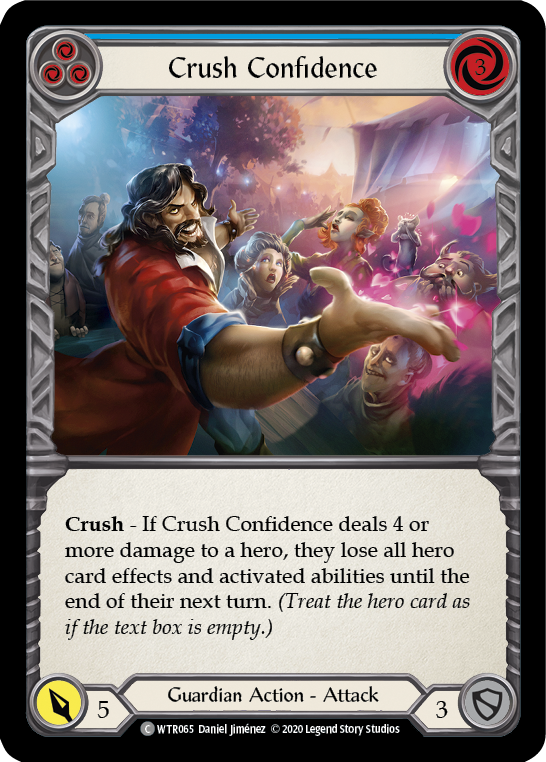 Flesh and Blood TCG | Crush Confidence (Blue) [U-WTR065] (Welcome to Rathe Unlimited)  Unlimited Rainbow Foil | The Nerd Merchant
