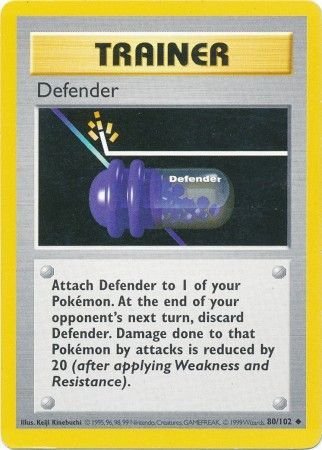 Pokemon | Defender (80/102) [Base Set Shadowless Unlimited] | The Nerd Merchant