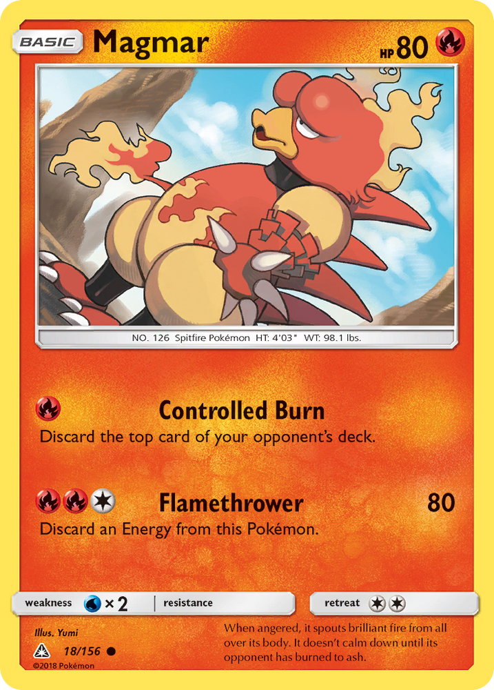 Pokemon | Magmar (18/156) [Sun & Moon: Ultra Prism] | The Nerd Merchant