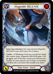 Flesh and Blood TCG | Mugenshi: RELEASE [U-WTR083] (Welcome to Rathe Unlimited)  Unlimited Rainbow Foil | The Nerd Merchant