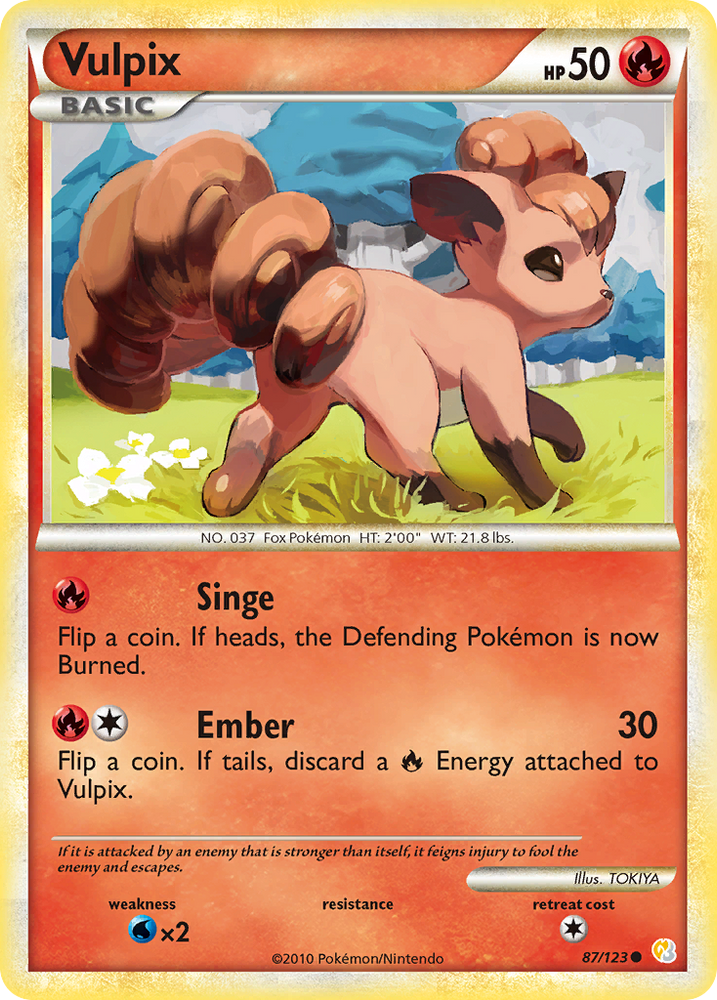 Pokemon | Vulpix (87/123) [HeartGold & SoulSilver: Base Set] | The Nerd Merchant