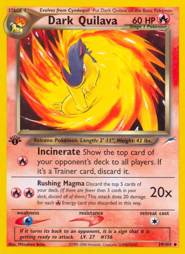 Pokemon | Dark Quilava (39/105) [Neo Destiny 1st Edition] | The Nerd Merchant