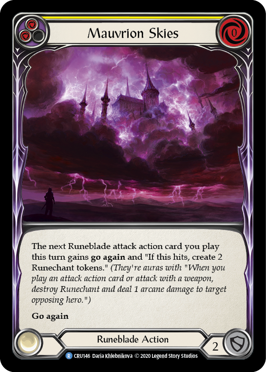Flesh and Blood TCG | Mauvrion Skies (Yellow) [CRU146] (Crucible of War)  1st Edition Normal | The Nerd Merchant