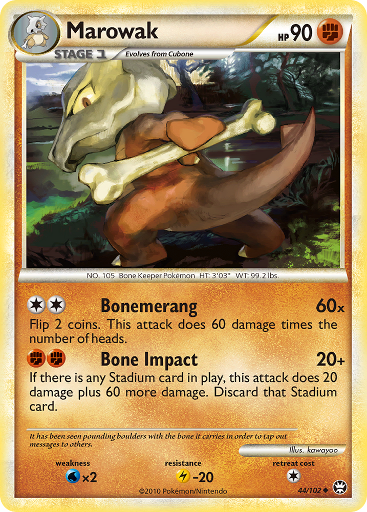 Pokemon | Marowak (44/102) [HeartGold & SoulSilver: Triumphant] | The Nerd Merchant