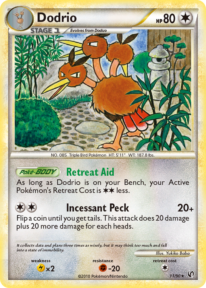 Pokemon | Dodrio (11/90) [HeartGold & SoulSilver: Undaunted] | The Nerd Merchant