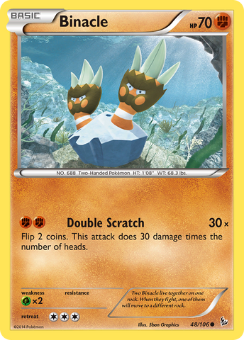 Pokemon | Binacle (48/106) [XY: Flashfire] | The Nerd Merchant