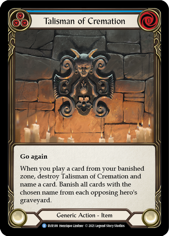 Flesh and Blood TCG | Talisman of Cremation [EVR189] (Everfest)  1st Edition Cold Foil | The Nerd Merchant
