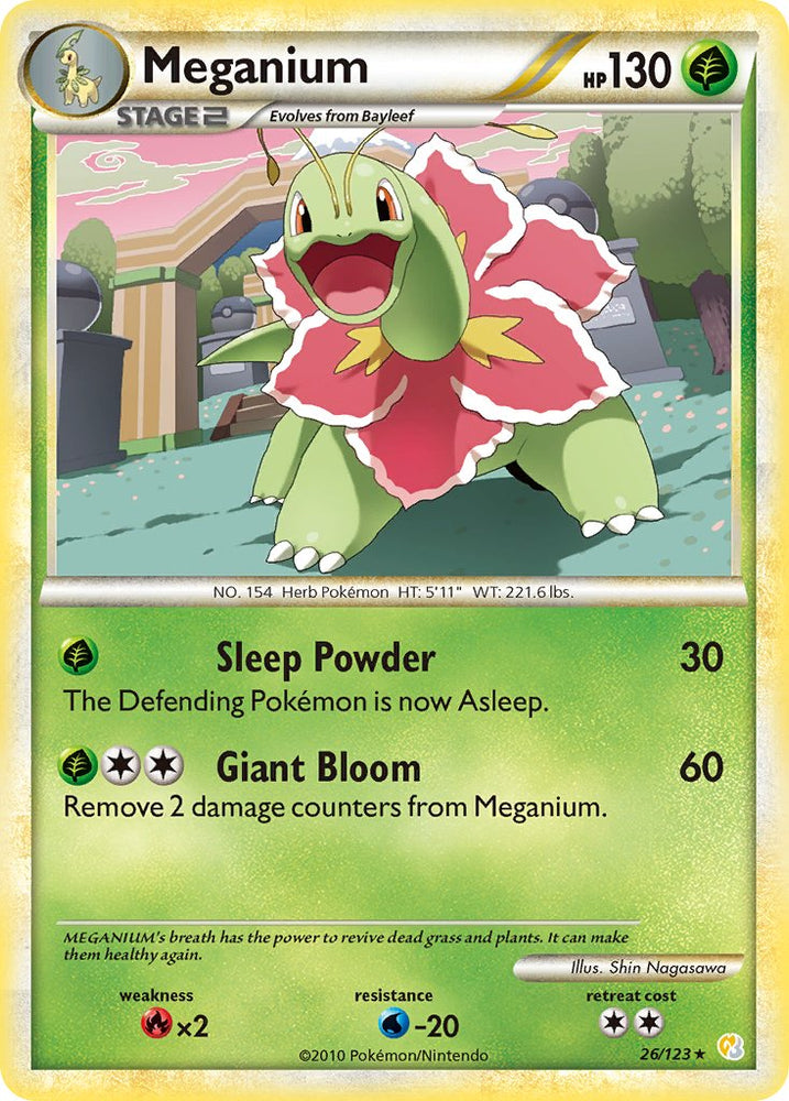 Pokemon | Meganium (26/123) (Theme Deck Exclusive) [HeartGold & SoulSilver: Base Set] | The Nerd Merchant