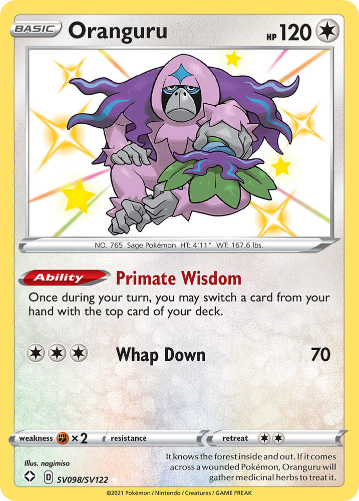 Pokemon | Oranguru (SV098/SV122) [Sword & Shield: Shining Fates] | The Nerd Merchant