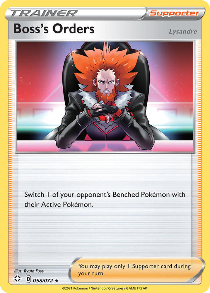 Pokemon | Boss's Orders (058/072) [Sword & Shield: Shining Fates] | The Nerd Merchant