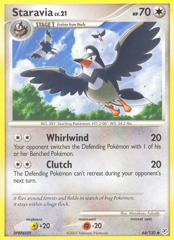 Pokemon | Staravia (64/130) [Diamond & Pearl: Base Set] | The Nerd Merchant