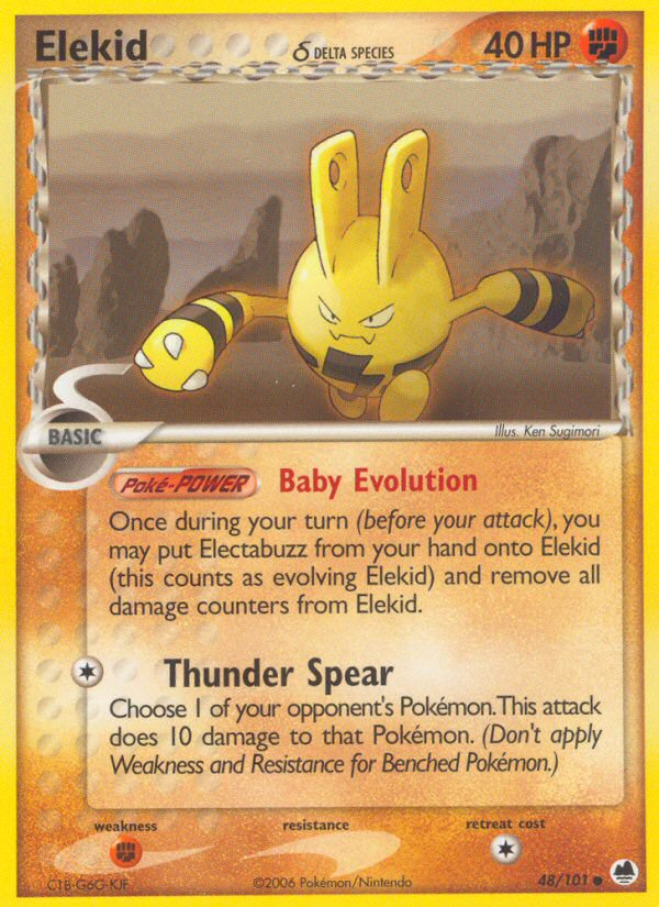 Pokemon | Elekid (48/101) (Delta Species) [EX: Dragon Frontiers] | The Nerd Merchant