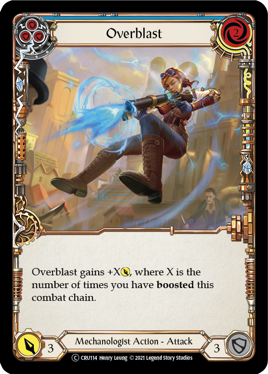 Flesh and Blood TCG | Overblast (Blue) [U-CRU114] (Crucible of War Unlimited)  Unlimited Rainbow Foil | The Nerd Merchant