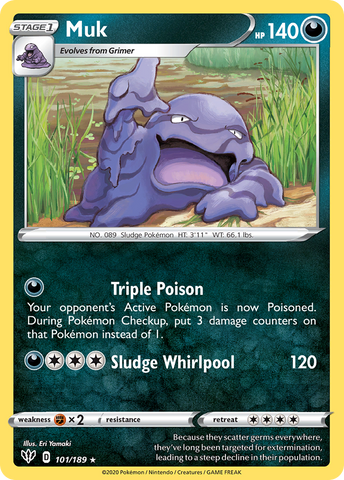 Pokemon | Muk (101/189) [Sword & Shield: Darkness Ablaze] | The Nerd Merchant