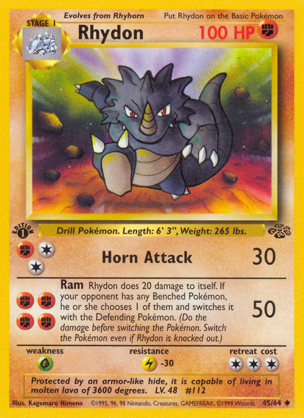 Pokemon | Rhydon (45/64) [Jungle 1st Edition] | The Nerd Merchant