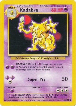 Pokemon | Kadabra (32/102) [Base Set Unlimited] | The Nerd Merchant